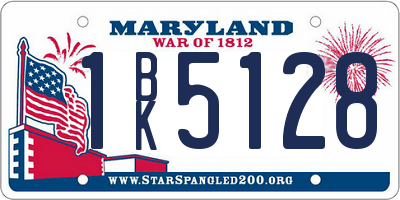 MD license plate 1BK5128