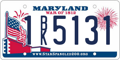 MD license plate 1BK5131