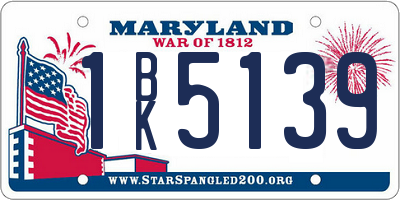 MD license plate 1BK5139