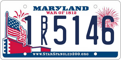 MD license plate 1BK5146