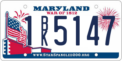 MD license plate 1BK5147