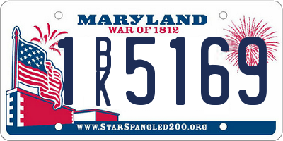 MD license plate 1BK5169