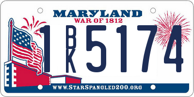 MD license plate 1BK5174
