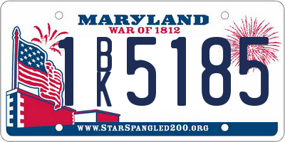 MD license plate 1BK5185