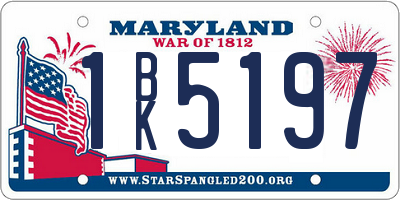 MD license plate 1BK5197