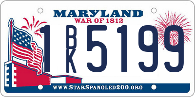 MD license plate 1BK5199