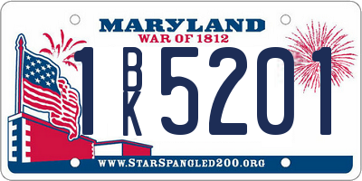 MD license plate 1BK5201