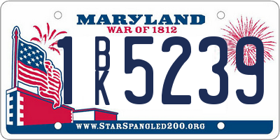 MD license plate 1BK5239