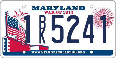 MD license plate 1BK5241