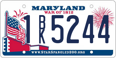 MD license plate 1BK5244