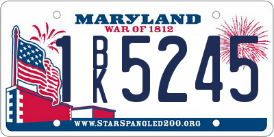 MD license plate 1BK5245