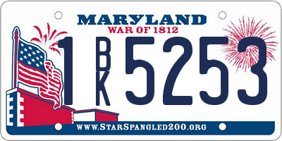 MD license plate 1BK5253