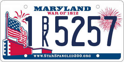MD license plate 1BK5257