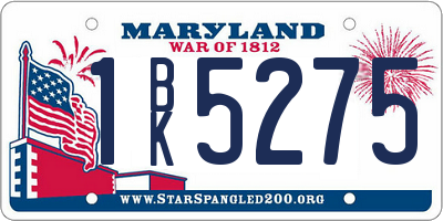 MD license plate 1BK5275