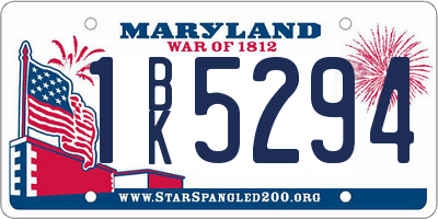 MD license plate 1BK5294