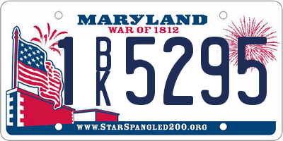 MD license plate 1BK5295