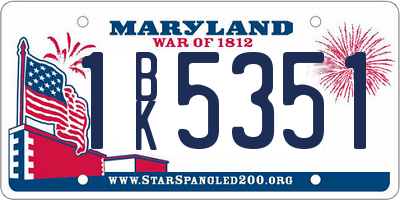 MD license plate 1BK5351