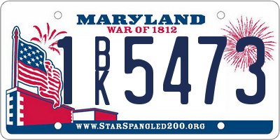 MD license plate 1BK5473