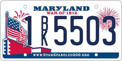 MD license plate 1BK5503