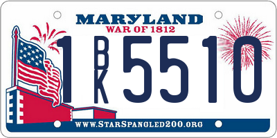 MD license plate 1BK5510
