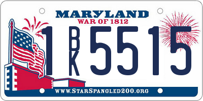 MD license plate 1BK5515