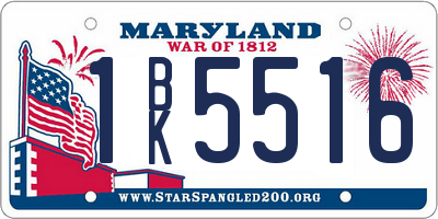MD license plate 1BK5516