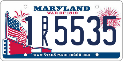 MD license plate 1BK5535