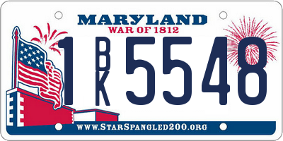 MD license plate 1BK5548