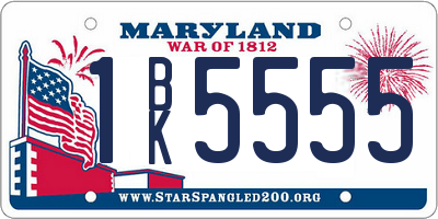 MD license plate 1BK5555