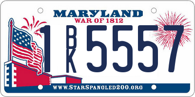 MD license plate 1BK5557