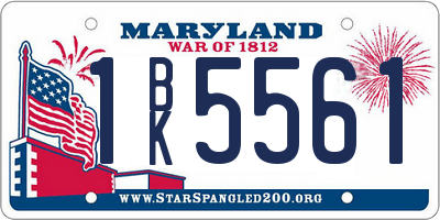 MD license plate 1BK5561