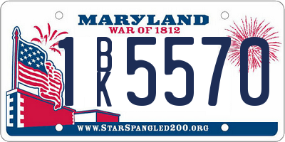MD license plate 1BK5570