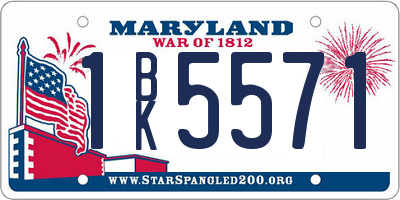 MD license plate 1BK5571