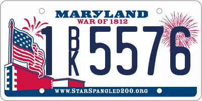 MD license plate 1BK5576