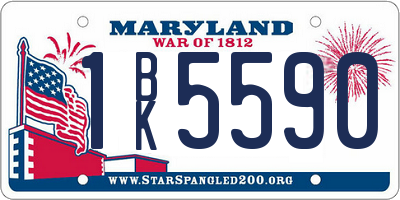 MD license plate 1BK5590
