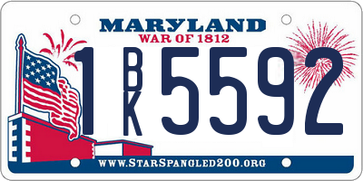 MD license plate 1BK5592
