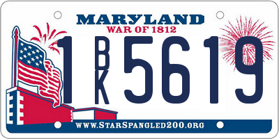 MD license plate 1BK5619