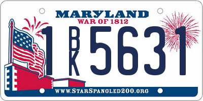 MD license plate 1BK5631