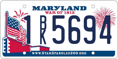 MD license plate 1BK5694