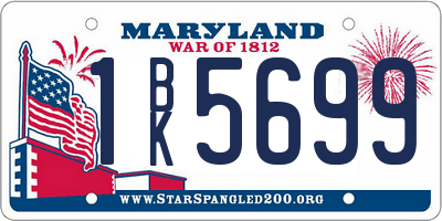 MD license plate 1BK5699