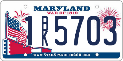 MD license plate 1BK5703