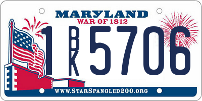 MD license plate 1BK5706