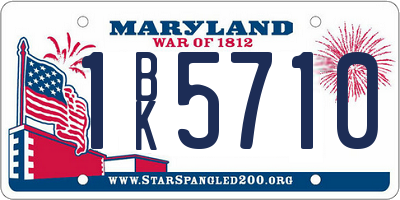 MD license plate 1BK5710