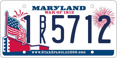 MD license plate 1BK5712