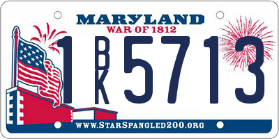 MD license plate 1BK5713