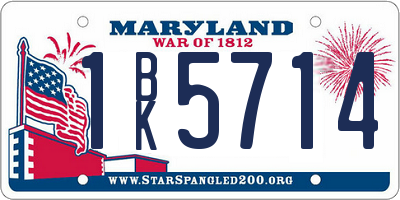 MD license plate 1BK5714
