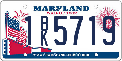MD license plate 1BK5719