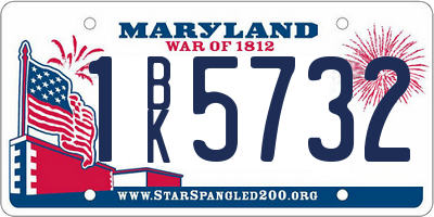 MD license plate 1BK5732