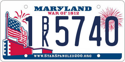 MD license plate 1BK5740
