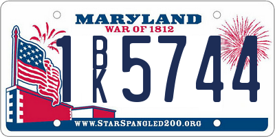 MD license plate 1BK5744